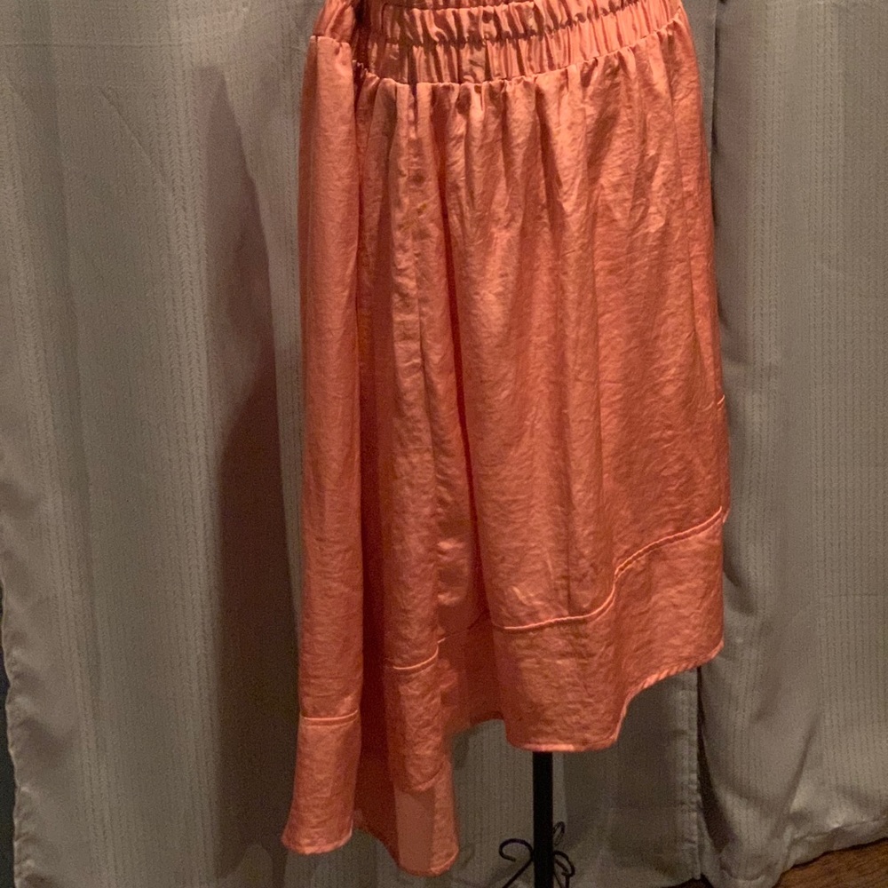 Light coral high low flowing skirt